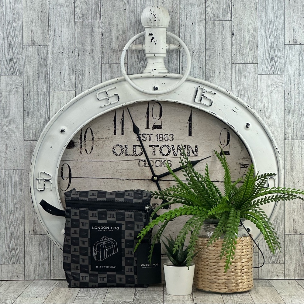 LONDON FOG - NWT Travel Duffle Bag Monogram Black & Gray Lightweight & Durable